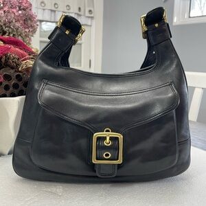 Vintage Black Leather Coach Legacy Saddle Bag,style